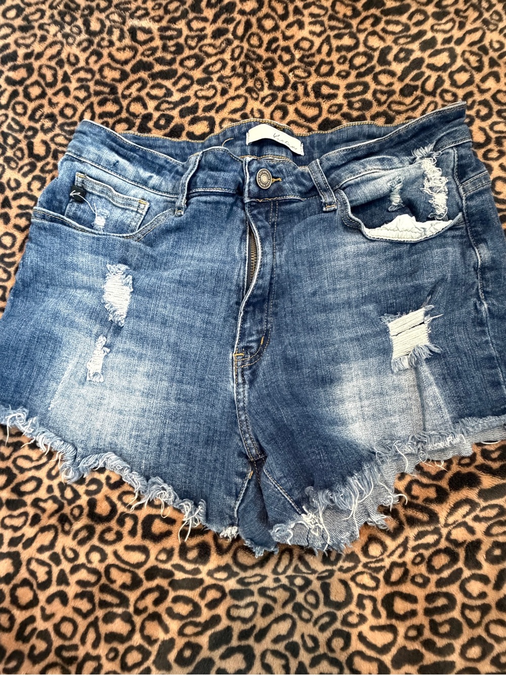 KanCan Distressed Blue Denim Cutoff Shorts